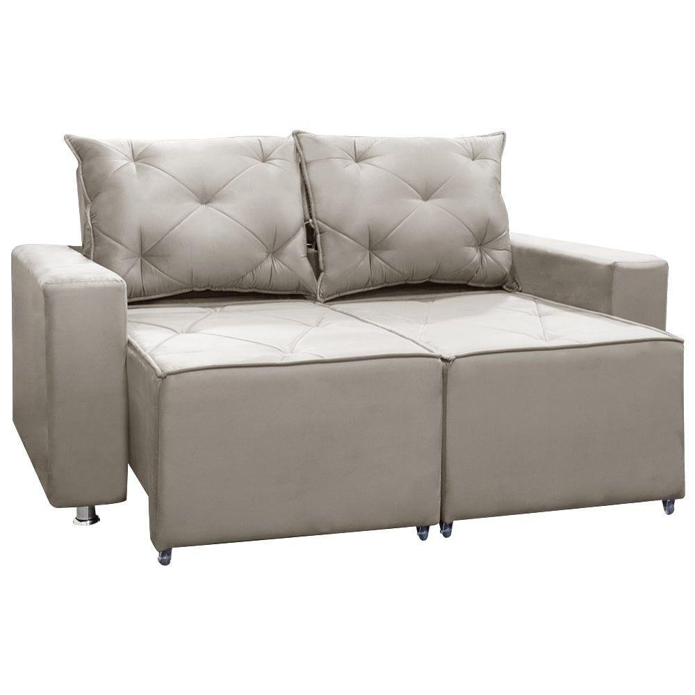 Sofá Retrátil E Reclinável 2 Lugares Bariloche 1.50cm Veludo Marfim - 2