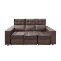 Sofá Retrátil E Reclinável 3 Lugares Londres 2.10cm C-molas Café - 2