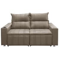 Sofá Retrátil E Reclinável 2 Lugares Madri 1,60m Suede Bege - 1
