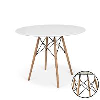 Conjunto Mesa De Jantar Redonda Eiffel Branca 120cm Com 6 Cadeiras Itália - Preto - 7