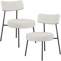 Kit 02 Poltronas Decorativas Para Sala De Estar Base Fixa Londres L02 Bouclê Cru - Lyam - 1