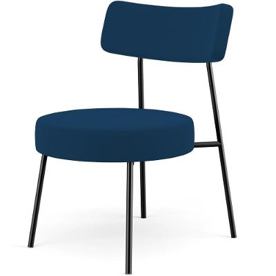 Poltrona Decorativa Londres L02 Suede Azul Lyam Decor