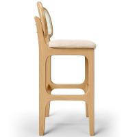 Kit 04 Banquetas Altas Para Cozinha Bancada Sala Tela Betta Fixa L02 Suede Bege - Lyam - 2