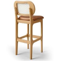 Kit 05 Banquetas Altas Para Cozinha Bancada Sala Tela Betta Fixa L02 Couríssimo Whisky - Lyam - 5