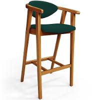 Kit 05 Banquetas Alta Para Bancada Bar Sala De Jantar Fixa Cecília L02 Bouclê Verde