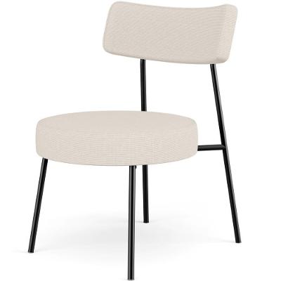 Poltrona Decorativa Londres L02 Base Fixa Linho Bege Lyam Decor