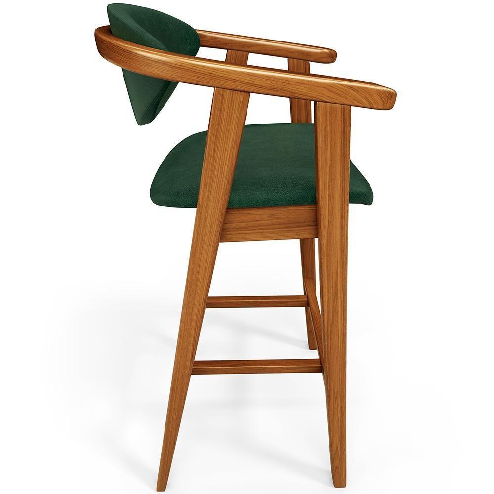 Kit 06 Banquetas Alta Bancada Bar Sala De Jantar Fixa Cecília L02 Facto Verde Musgo - 2