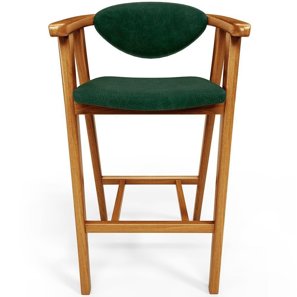 Kit 06 Banquetas Alta Bancada Bar Sala De Jantar Fixa Cecília L02 Facto Verde Musgo - 3