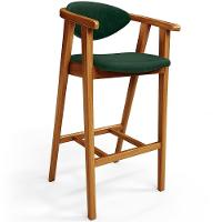 Kit 06 Banquetas Alta Bancada Bar Sala De Jantar Fixa Cecília L02 Facto Verde Musgo - 6