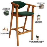 Kit 06 Banquetas Alta Bancada Bar Sala De Jantar Fixa Cecília L02 Facto Verde Musgo - 8