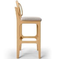 Kit 05 Banquetas Altas Para Cozinha Bancada Sala Tela Betta Fixa L02 Bouclê Creme - Lyam - 2