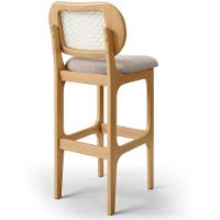 Kit 05 Banquetas Altas Para Cozinha Bancada Sala Tela Betta Fixa L02 Bouclê Creme - Lyam - 5