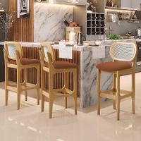 Kit 06 Banquetas Altas Para Cozinha Bancada Sala Tela Betta Fixa L02 Bouclê Terracota - Lyam - 7