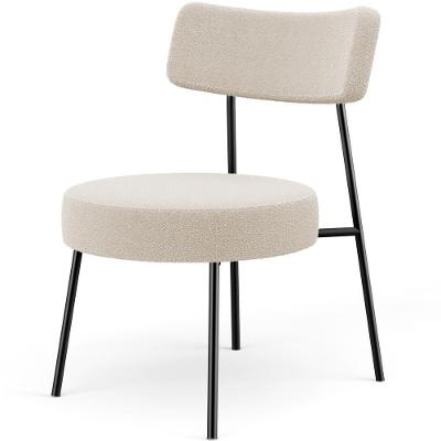 Poltrona Decorativa Londres L02 Para Sala De Estar Bouclé Creme Lyam Decor