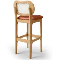 Kit 02 Banquetas Altas Para Cozinha Bancada Sala Tela Betta Fixa L02 Couríssimo Camel - Lyam - 5