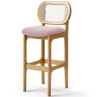 Kit 06 Banquetas Altas Para Cozinha Bancada Sala Tela Betta Fixa L02 Bouclê Rosê - Lyam - 6