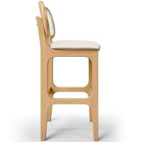 Kit 05 Banquetas Altas Para Cozinha Bancada Sala Tela Betta Fixa L02 Linho Cru - Lyam - 2