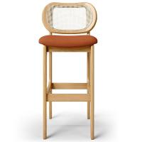 Kit 02 Banquetas Altas Para Cozinha Bancada Sala Tela Betta Fixa L02 Tecido Terracota - Lyam - 3