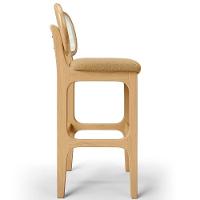 Kit 02 Banquetas Altas Para Cozinha Bancada Sala Tela Betta Fixa L02 Bouclê Mostarda - Lyam - 2