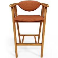 Kit 06 Banquetas Alta Cozinha Bancada Bar Sala De Jantar Fixa Cecília L02 Tecido Terracota - Lyam - 3