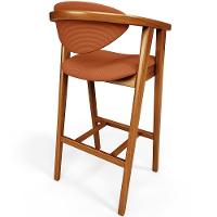 Kit 06 Banquetas Alta Cozinha Bancada Bar Sala De Jantar Fixa Cecília L02 Tecido Terracota - Lyam - 5