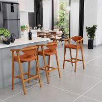 Kit 06 Banquetas Alta Cozinha Bancada Bar Sala De Jantar Fixa Cecília L02 Tecido Terracota - Lyam - 7