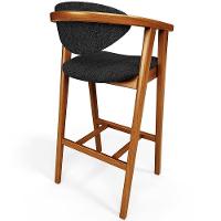 Kit 06 Banquetas Alta Para Cozinha Bancada Bar Sala De Jantar Fixa Cecília L02 Linho Chumbo - Lyam - 5