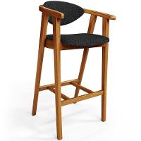 Kit 06 Banquetas Alta Para Cozinha Bancada Bar Sala De Jantar Fixa Cecília L02 Linho Chumbo - Lyam - 6