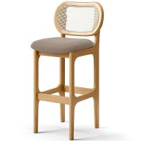 Kit 04 Banquetas Altas Para Cozinha Bancada Sala Tela Betta Fixa L02 Bouclê Bege - Lyam - 6