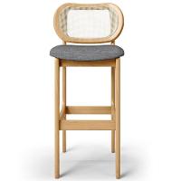 Kit 04 Banquetas Altas Para Cozinha Bancada Sala Tela Betta Fixa L02 Linho Cinza Escuro - Lyam - 3