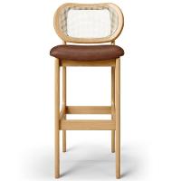 Kit 02 Banquetas Altas Para Cozinha Bancada Sala Tela Betta Fixa L02 Couríssimo Marrom - Lyam - 3