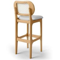 Kit 06 Banquetas Altas Para Cozinha Bancada Sala Tela Betta Fixa L02 Linho Cinza - Lyam - 5