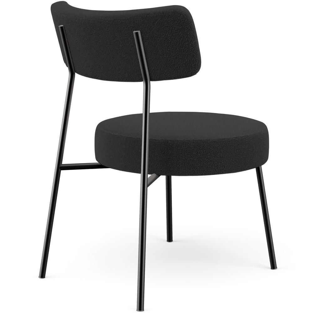 Kit 02 Poltronas Decorativas Para Sala De Estar Base Fixa Londres L02 Bouclê Preto - Lyam - 5