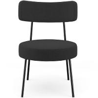 Kit 02 Poltronas Decorativas Para Sala De Estar Base Fixa Londres L02 Bouclê Preto - Lyam - 3