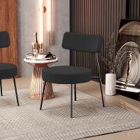 Kit 02 Poltronas Decorativas Para Sala De Estar Base Fixa Londres L02 Bouclê Preto - Lyam - 7