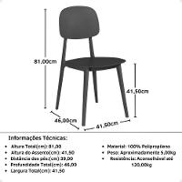 Conjunto Mesa De Jantar Redonda Eiffel Branca 90cm Com 4 Cadeiras Itália - Preto - 2