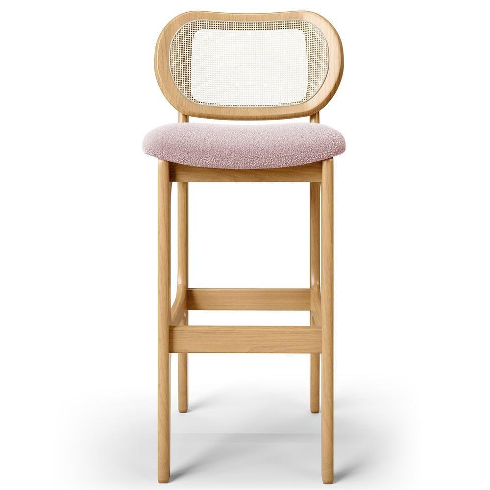 Kit 02 Banquetas Altas Para Cozinha Bancada Sala Tela Betta Fixa L02 Bouclê Rosê - Lyam - 3