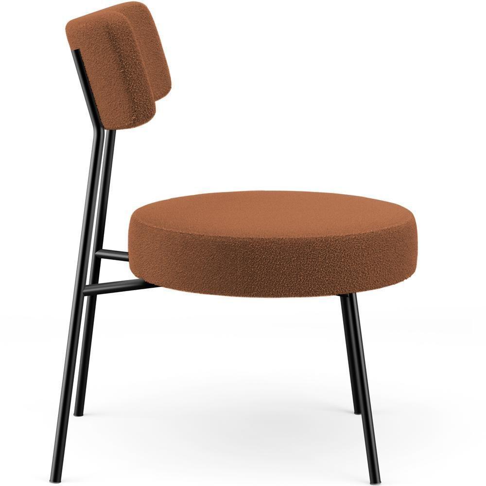 Kit 02 Poltronas Decorativas Para Sala De Estar Base Fixa Londres L02 Bouclê Terracota - Lyam - 2