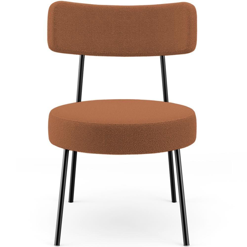 Kit 02 Poltronas Decorativas Para Sala De Estar Base Fixa Londres L02 Bouclê Terracota - Lyam - 3