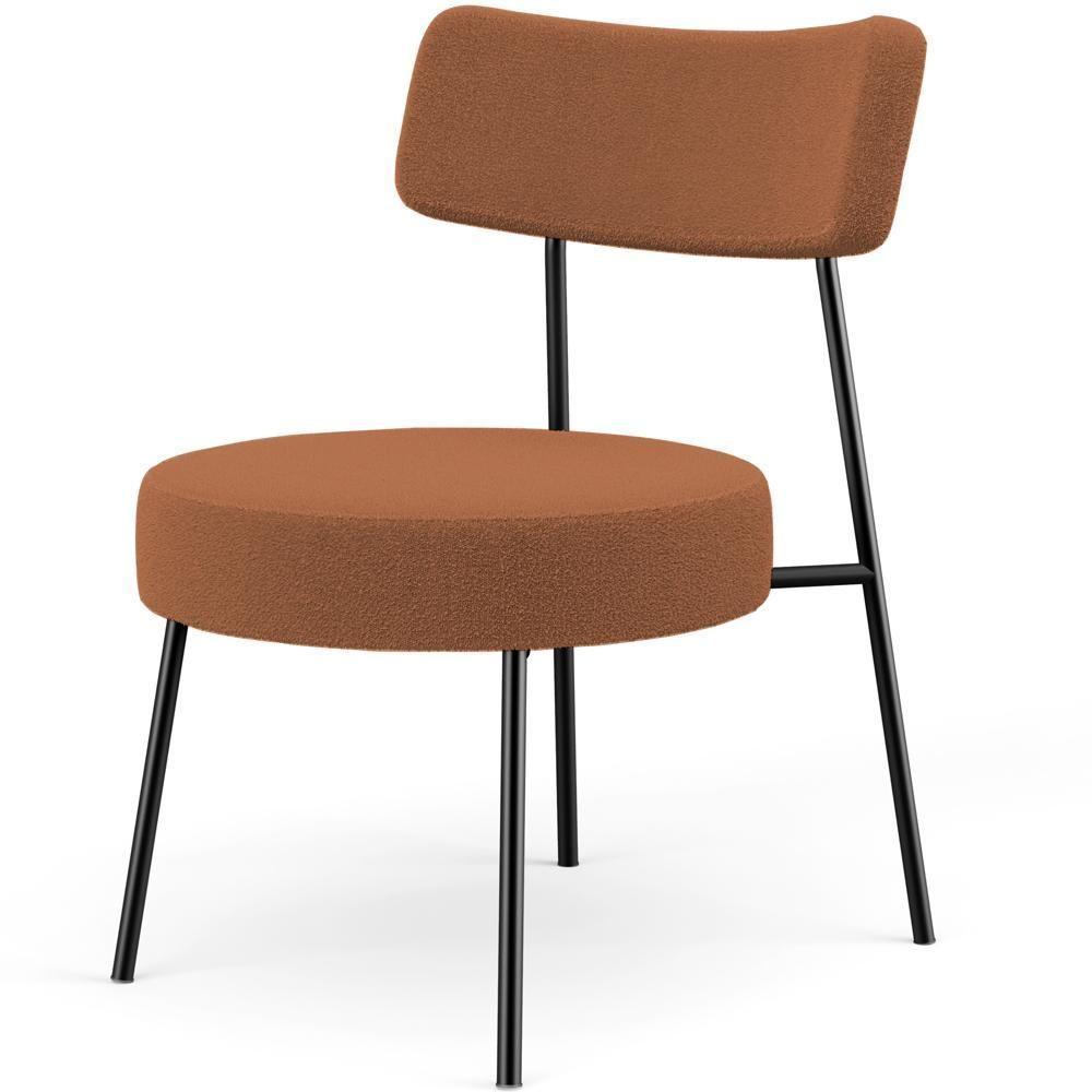 Kit 02 Poltronas Decorativas Para Sala De Estar Base Fixa Londres L02 Bouclê Terracota - Lyam - 6