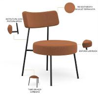 Kit 02 Poltronas Decorativas Para Sala De Estar Base Fixa Londres L02 Bouclê Terracota - Lyam - 8