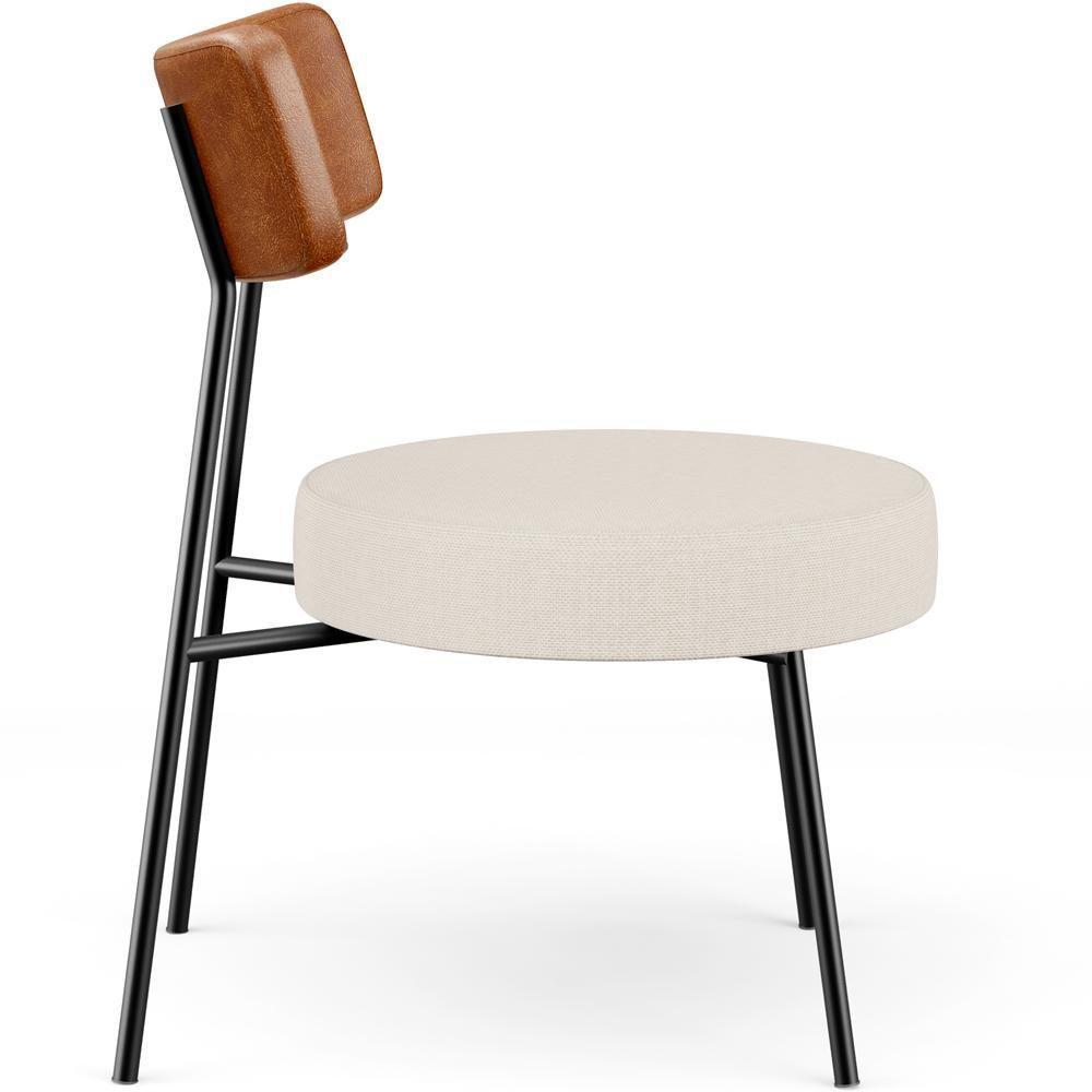 Kit 02 Poltronas Decorativas Para Sala De Estar Fixa Londres L02 Couríssimo Camel Linho Bege - Lyam - 2