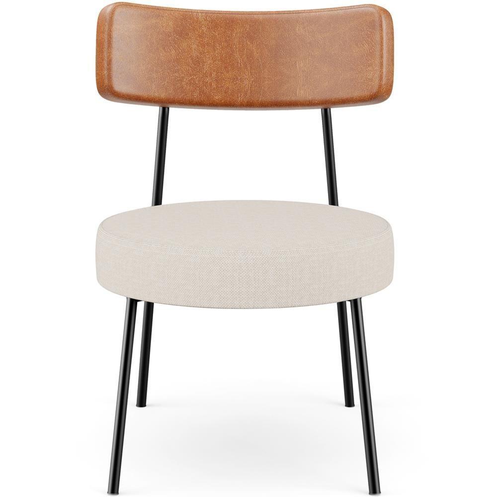 Kit 02 Poltronas Decorativas Para Sala De Estar Fixa Londres L02 Couríssimo Camel Linho Bege - Lyam - 3