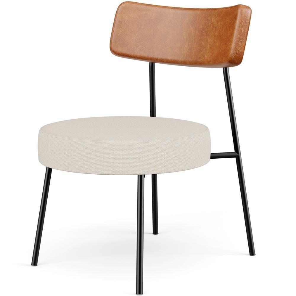 Kit 02 Poltronas Decorativas Para Sala De Estar Fixa Londres L02 Couríssimo Camel Linho Bege - Lyam - 6