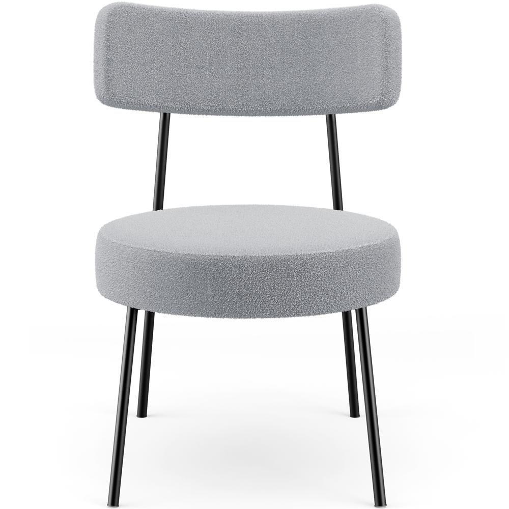 Kit 02 Poltronas Decorativas Para Sala De Estar Base Fixa Londres L02 Bouclê Cinza - Lyam - 3