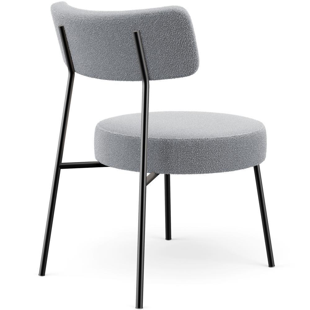 Kit 02 Poltronas Decorativas Para Sala De Estar Base Fixa Londres L02 Bouclê Cinza - Lyam - 5