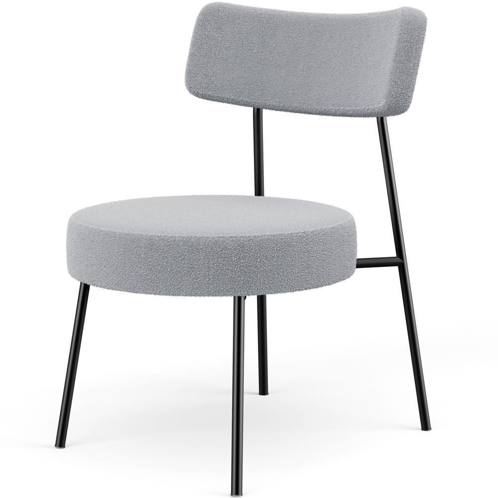 Kit 02 Poltronas Decorativas Para Sala De Estar Base Fixa Londres L02 Bouclê Cinza - Lyam - 6