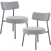 Kit 02 Poltronas Decorativas Para Sala De Estar Base Fixa Londres L02 Bouclê Cinza - Lyam - 1