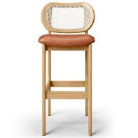 Kit 05 Banquetas Altas Para Cozinha Bancada Sala Tela Betta Fixa L02 Couríssimo Camel - Lyam - 3