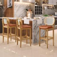 Kit 05 Banquetas Altas Para Cozinha Bancada Sala Tela Betta Fixa L02 Couríssimo Camel - Lyam - 7